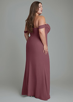 Azazie Johana Bridesmaid Dresses Sangria Mermaid Off the Shoulder Chiffon Convertible Dress image9