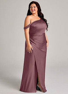 Azazie Madelyn Robes de demoiselle d'honneur Robe Sirène Convertible en Satin extensible Asymétrique Améthyste image11