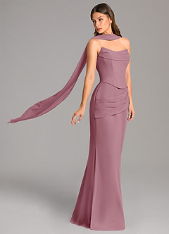 Azazie Sorrel Bridesmaid Dresses Vintage Mauve Mermaid Corset Chiffon Dress image3
