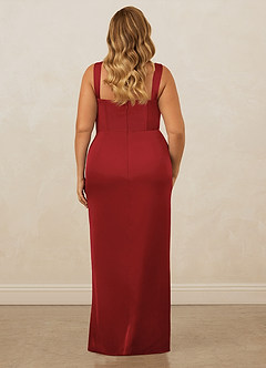 Christian Siriano Bridal for Azazie 1017 Bridesmaid Dresses Pomegranate Sheath Sweetheart Neckline Stretch Satin Dress image11