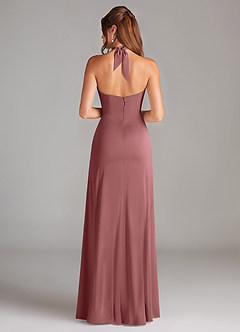 Azazie Elliana Bridesmaid Dresses Amethyst A-Line Side Slit Stretch Satin Dress image6