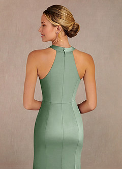 Azazie Tyra Mother of the Bride Dresses Matcha Mermaid Lace Stretch Satin Dress image5