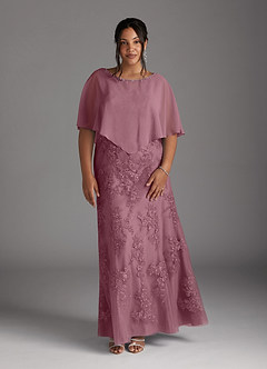 Azazie Whilhelmina Mother of the Bride Dresses Vintage Mauve Mermaid Lace Chiffon Dress image9