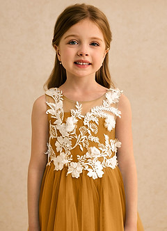 Azazie Mixie vestidos de niña de las flores Vestido de Caramelo de Encaje de Corte Princesa image7