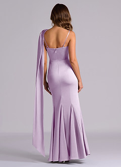 Azazie Inara Probar vestidos en casa Vestido de Verde Oscuro de Satén Elástico de Corte Sirena con Plisado image2