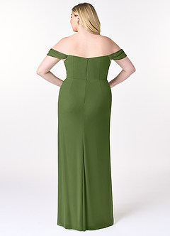 Azazie Tessa Bridesmaid Dresses Olive Sheath Sweetheart Off-The-Shoulder Mesh Convertible Dress image9