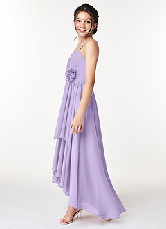 Azazie Catalina Junior Lilac A-Line Ruched Chiffon Dress image5