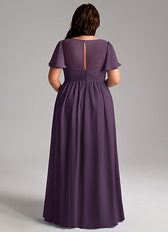 Azazie Verna Maternity Bridesmaid Dresses A-Line V-Neck Ruched Chiffon Floor-Length Dress image6