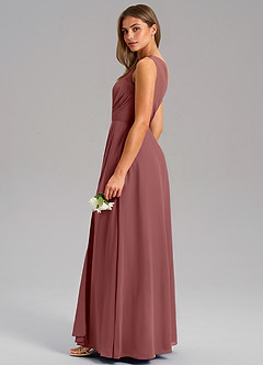 Azazie Phaedra Jurken voor bruidsmeisjes Jurk van Chiffon met A-Lijn One-Shoulder Amethist image6