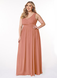 Azazie Kora Bridesmaid Dresses MAI TAI A-Line Pleated Chiffon Dress image9