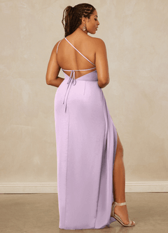 Christian Siriano Bridal for Azazie 1003 Bridesmaid Dresses Frosted Lilac Sheath One Shoulder Chiffon Dress image9