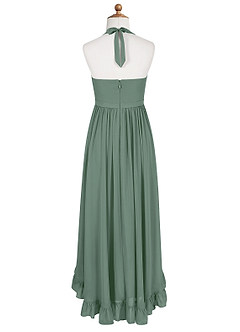 Azazie Hermione Junior Eucalyptus A-Line Chiffon Dress image7