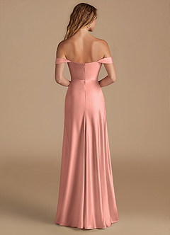 Azazie Jackalin Bridesmaid Dresses Rosette A-Line Off the Shoulder Metallic Satin Convertible Dress image5