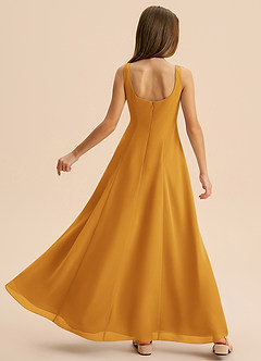 Azazie Lambie Junior Butterscotch A-Line Pleated Chiffon Dress image8