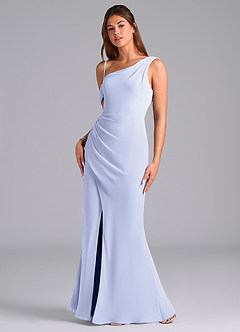 Azazie Madelyn Robes de demoiselle d'honneur Robe Sirène Convertible en Mousseline de soie Ue épaule Lavande image5