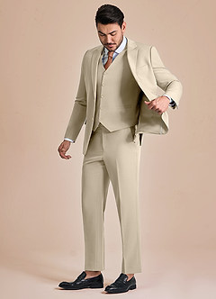 front James Tan Structured Stretch 3-piece suit