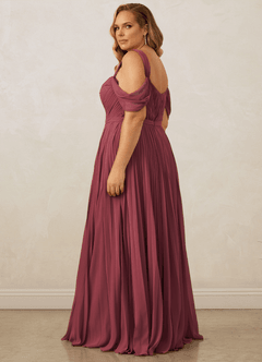 Christian Siriano Bridal for Azazie 1013 Bridesmaid Dresses Merlot A-Line Off the Shoulder Chiffon Dress image15