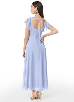 Azazie Bondi Bridesmaid Dresses Ice A-Line Ruched Chiffon Dress image5