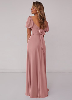 Barbie ♥ Azazie Bridesmaid Dresses Dusty Rose A-Line Pleated Chiffon Dress image3