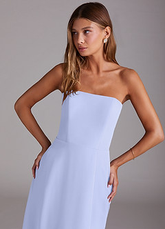 Azazie Wren Bridesmaid Dresses Lavender A-Line Strapless Chiffon Dress image5