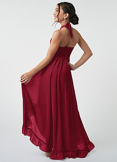 Azazie Hermione Junior Burgundy A-Line Chiffon Dress image5