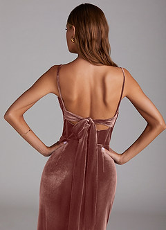 Azazie Mai Bridesmaid Dresses Rustic Rose Sheath Sweetheart Neckline Velvet Dress image6