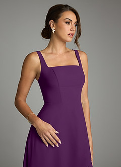 Azazie Debra Bridesmaid Dresses Grape A-Line with Pockets Chiffon Convertible Dress image3