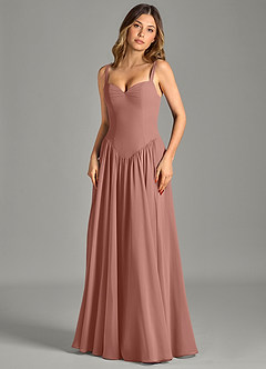 Azazie Evadina Suknie dla druhen Linia A Gorset Szyfon Do ziemi Sukienka image4