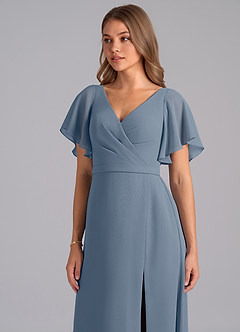 Azazie Ambrosia Bridesmaid Dresses Twilight A-Line Pleated Chiffon Dress image7
