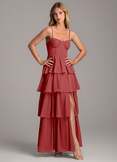 Azazie Alanna Bridesmaid Dresses Rust A-Line Sweetheart Neckline Chiffon Dress image5