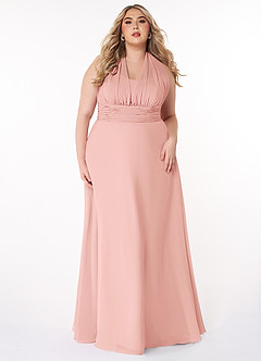 Azazie Fifi Brautjungfernkleider Wandelbar A-Linie Schulterfrei Chiffon Kleid Rosettenrosa image12