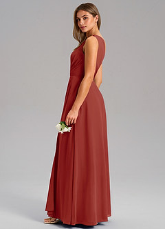 Azazie Phaedra Brautjungfernkleider A-Linie One-Shoulder Chiffon Kleid Terrakotta image6