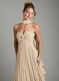 Azazie Tempest Bridesmaid Dresses Champagne Empire Corset Chiffon Convertible Dress image8