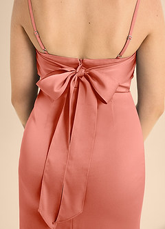 Azazie Mai Junior Coral A-Line Sweetheart Neckline Stretch Satin Dress image6