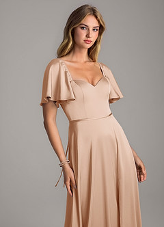 Azazie Chloe Bridesmaid Dresses English Rose A-Line Sweetheart Neckline Stretch Satin Dress image6