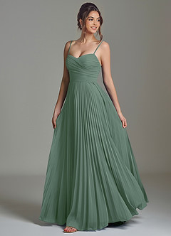 Azazie Catie Brautjungfernkleider A-Linie Herzausschnitt Chiffon Kleid Eukalyptus image5