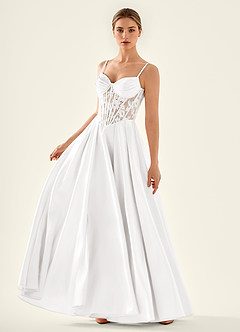 Nimbus White Cutout Corset Satin Prom Dress image5