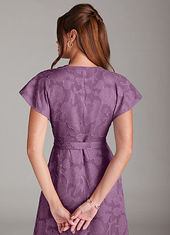 Azazie Ling Bridesmaid Dresses Wisteria A-Line Pleated Floral Burnout Dress image8