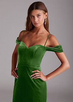 Azazie Shay Bridesmaid Dresses Ivy Sheath Off the Shoulder Velvet Convertible Dress image2