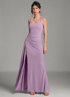 Azazie Ezra Vestidos de damas de honor Vestido Glicinia de Malla de Corte Sirena con Plisado image3