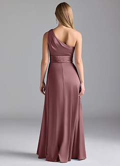 Azazie Dallas Bridesmaid Dresses Vintage Mauve A-Line One Shoulder Stretch Satin Dress image2