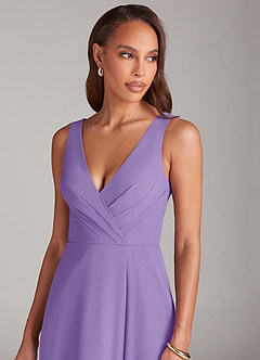 Azazie Nelly Bridesmaid Dresses Tahiti A-Line Pleated Chiffon Dress image6