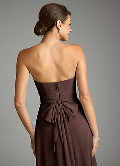 Azazie Tamira Bridesmaid Dresses Ganache A-Line Pleated Chiffon Convertible Dress image5