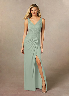 Azazie Winona Mother of the Bride Dresses Dusty Sage Mermaid Sequins Mesh Dress image1