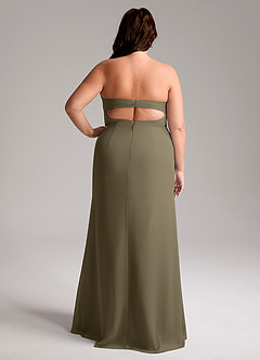 Azazie Leonis Bridesmaid Dresses Willow Green Sheath Strapless Chiffon Convertible Dress image10