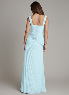 Azazie Amberly Bridesmaid Dresses Cloud Blue Sheath Sweetheart Neckline Chiffon Dress image2