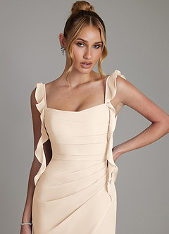 Azazie Jessamine Bridesmaid Dresses White Alabaster Mermaid Corset Chiffon Dress image3