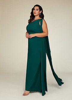 Azazie Franchesca vestidos de madre de la novia Vestido de Pino de Chifón elástico de Sirena con Plisado image9