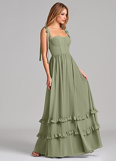 Azazie Anastacia Bridesmaid Dresses Pistachio A-Line Sweetheart Neckline Chiffon Dress image3