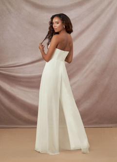 Azazie Tamara Vestidos de novia Vestido de Crema de Gasa de Estilo Pantalón con Sin tirantes image2
